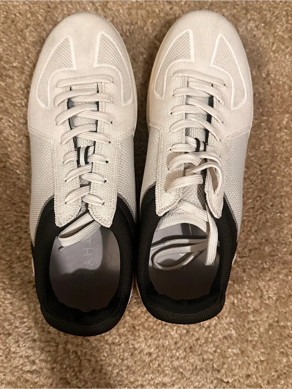 ROTHYS White with Blue and Tan RS01 Hudson Sneaker Lace Up Sneaker Mens' 9.5